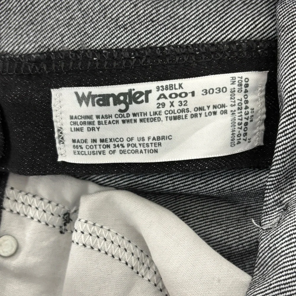 Wrangler‎ Cowboy Cut Slim Fit Jeans Mens 29x32 Black Stretch Denim 938BLK